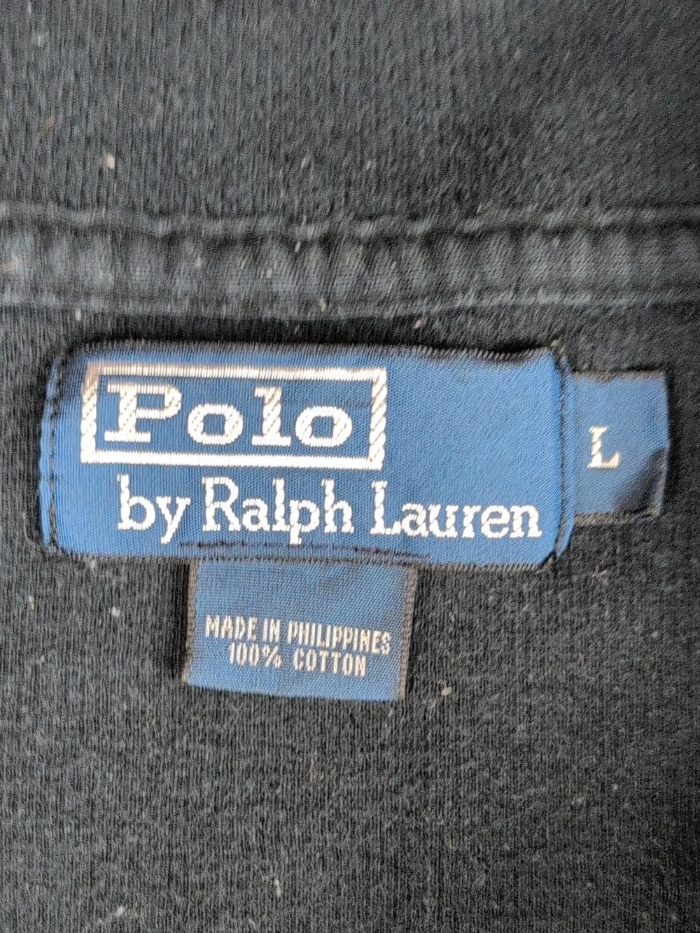 Polo‎ Ralph Lauren Full Zip Sweater Mens Large Black Cotton Red Pony Mock Neck